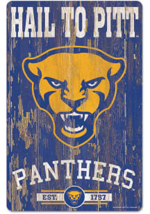 Blue Pitt Panthers 11x17 Wood Sign