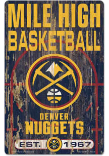 Denver Nuggets Fan Cave 11X17 Wood Sign - Blue
