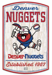 Denver Nuggets Classic Logo Retro Wood Sign - Blue