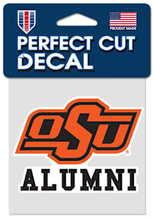 Oklahoma State Cowboys 4x4 Alumni Design Auto Decal - Orange