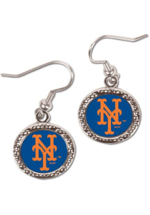 New York Mets Hammered Dangler Womens Earrings