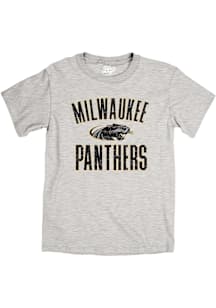 Blue 84 Wisconsin-Milwaukee Panthers Grey Number One Short Sleeve T Shirt