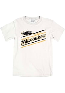 Blue 84 Wisconsin-Milwaukee Panthers White Diagonal Stripe Tamarac Short Sleeve T Shirt