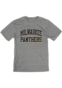 Blue 84 Wisconsin-Milwaukee Panthers Grey Arch Name Triblend Short Sleeve Fashion T Shirt