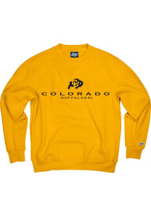 Colorado Buffaloes Mens Gold Team Name Campbell Long Sleeve Fashion Sweatshirt