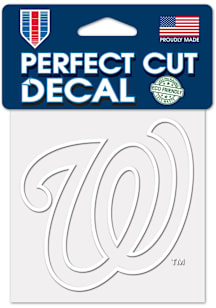 Washington Nationals 4x4 White Auto Decal - White