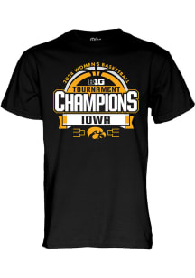Iowa Hawkeyes Black 2024 WBB Big 10 Tournament Champions Short Sleeve T Shirt