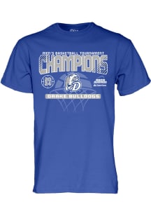 Drake Bulldogs Blue 2024 Missouri Valley Tournament Champions Short Sleeve T Shirt