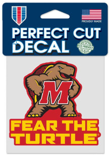 Maryland Terrapins Red  4x4 Slogan Decal