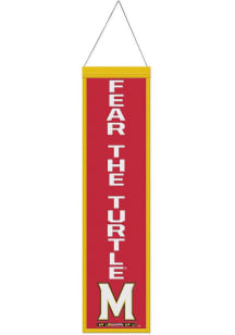 Red Maryland Terrapins 8x32 Slogan Wool Banner