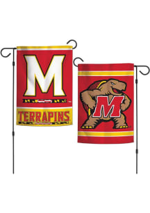 Red Maryland Terrapins Logo Stripe Garden Flag