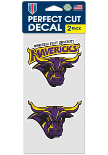 Minnesota State Mankato Mavericks 2pk 4x4 Auto Decal - Purple