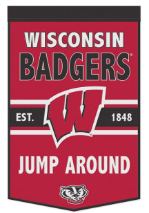 Cardinal Wisconsin Badgers 24x38 Slogan Banner