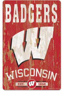 Cardinal Wisconsin Badgers 11x17 Established Sign