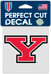 Youngstown State Penguins 4x4 Auto Decal - Red