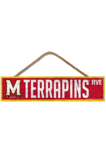 Red Maryland Terrapins 4x17 Wood Ave Sign