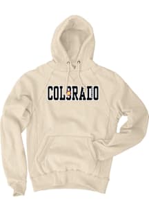 Colorado Mens Tan Wordmark Long Sleeve Hoodie