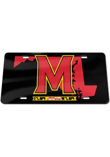 Maryland Terrapins Red  Color Logo with Black Background Acrylic License Plate