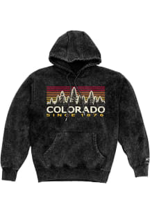 Colorado Mens Black Pines Long Sleeve Hoodie