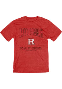 Red Rutgers Scarlet Knights No. 1 Graphic Triblend Short Sleeve Fashion T Shirt