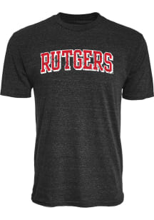 Black Rutgers Scarlet Knights Blockbusted Triblend Short Sleeve Fashion T Shirt