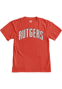 Red Rutgers Scarlet Knights Arch Name Garment Dyed Short Sleeve Fashion T Shirt