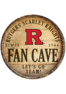 Red Rutgers Scarlet Knights 14 Inch Round Wood Sign