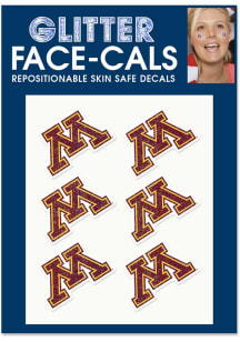 Maroon Minnesota Golden Gophers 6pk Glitter Tattoo