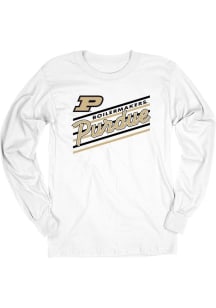 Mens White Purdue Boilermakers Script Tee