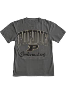 Black Purdue Boilermakers Number 1 Script Short Sleeve Fashion T Shirt