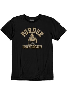 Black Purdue Boilermakers Arch Mascot Design Short Sleeve Fashion T Shirt