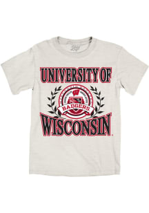 Wisconsin Badgers Golden Laurels Short Sleeve T Shirt - Oatmeal