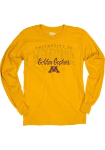 Mens Gold Minnesota Golden Gophers Arch Script and Logo Tee