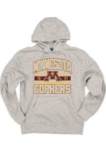 Mens Grey Minnesota Golden Gophers Arch Logo Hooded Sweatshirt