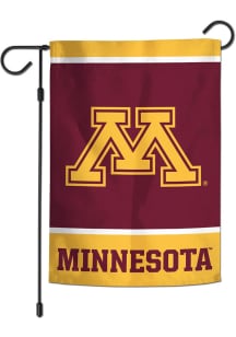 Maroon Minnesota Golden Gophers Logo Stripe Garden Flag