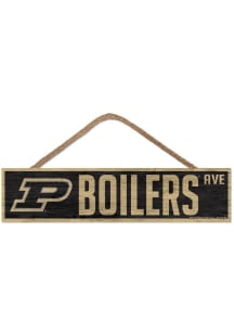 Black Purdue Boilermakers 4x17 Wood Ave Sign