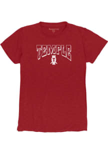 Temple Owls Womens Red Slub Short Sleeve T-Shirt