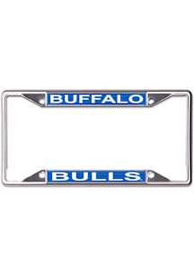 Buffalo Bulls Metallic Inlaid License Plate Frame - Silver