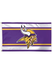 Minnesota Vikings Horizontal Stripes Purple Silk Screen Grommet Flag