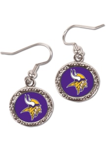 Minnesota Vikings Hammered Dangler Womens Earrings
