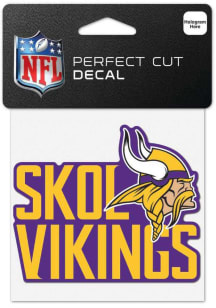 Minnesota Vikings 4x4 Slogan Auto Decal - Purple