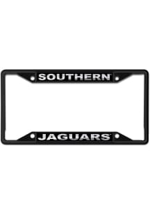 Southern University Jaguars silver on black License Frame