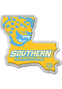 Southern University Jaguars Chrome state shape Car Emblem - Blue