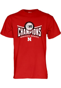 Nebraska Cornhuskers 2024 Big Ten Volleyball Champions Short Sleeve T Shirt - Red