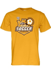 Western Michigan Broncos 2024 MAC Womens Soccer Champions Short Sleeve T Shirt - Gold