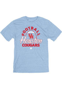 Houston Cougars Flat Name Mostly Cloudy Short Sleeve Fashion T Shirt - Houston Blue