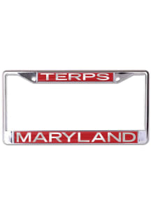 Maryland Terrapins Red  Metal Inlaid License Frame