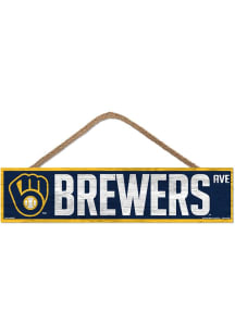 Milwaukee Brewers 4x17 Avenue Wood Sign - Navy Blue