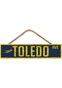 Toledo Rockets 4x17 Wood Ave Sign - Blue