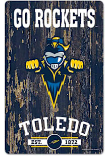 Toledo Rockets Team Established 11X17 Wood Sign - Blue